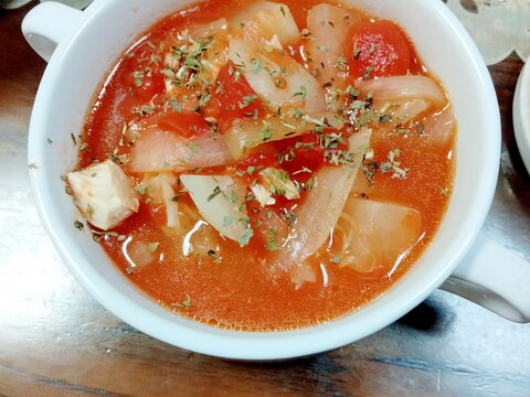 ホットクックで鶏ささみと大根のトマトスープ